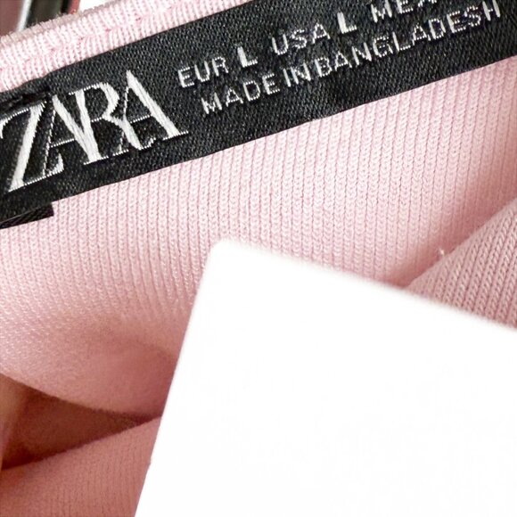 Zara Interlock Dress Pastel Pink NEW Sz L - Picture 5 of 6